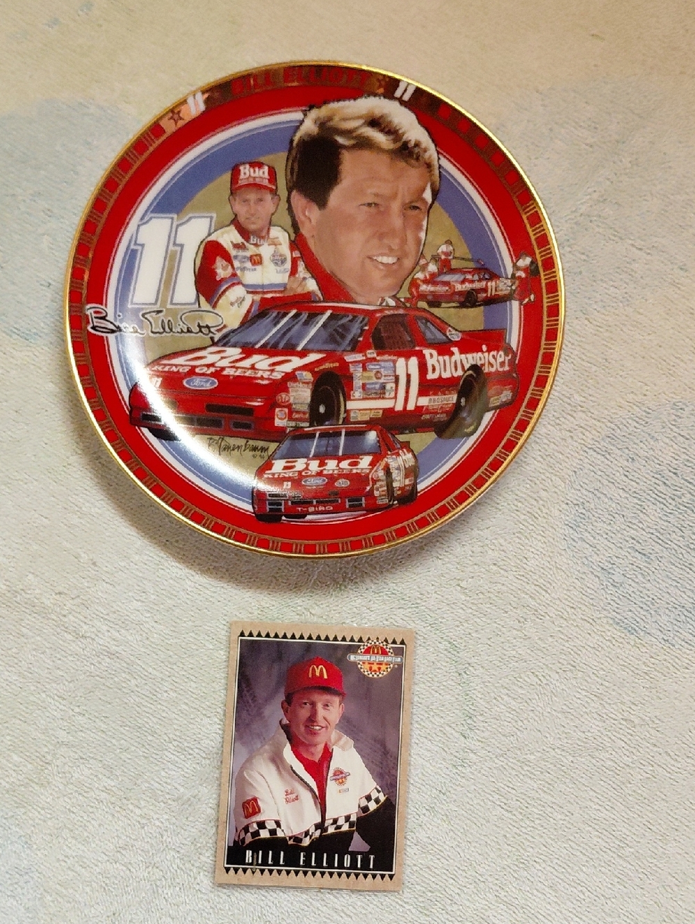 Bill Elliott #11 Nascar Collectible  Plate, The Hamilton Collection With Bonus